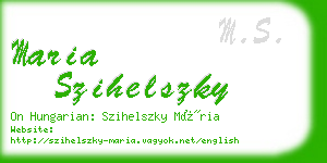 maria szihelszky business card